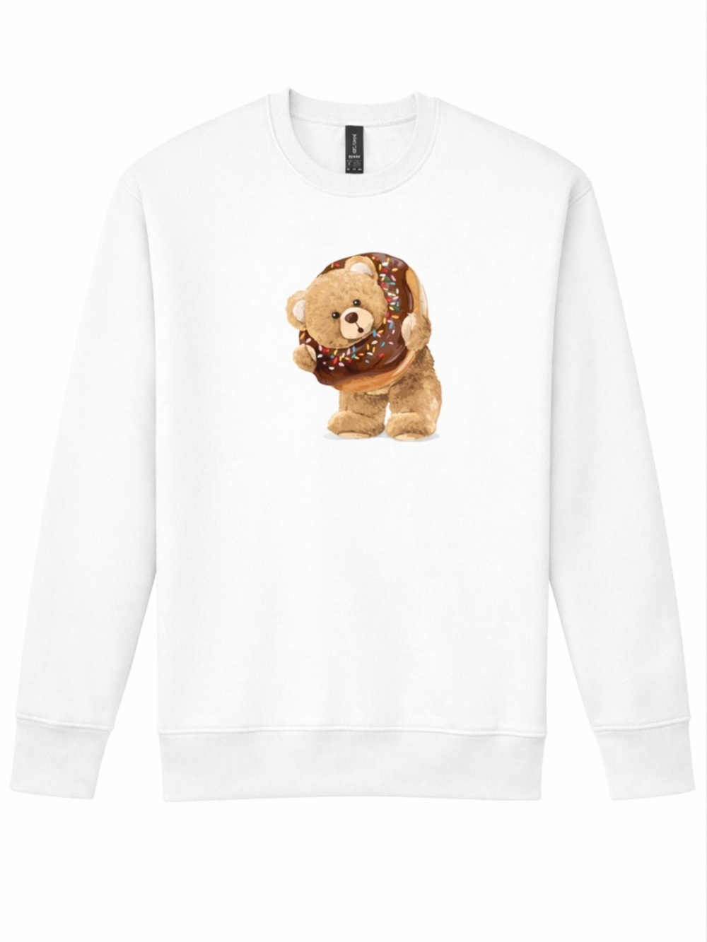 Teddy Bear Donut Crewneck Cute Aesthetic Food Cozy Gift Sweatshirt